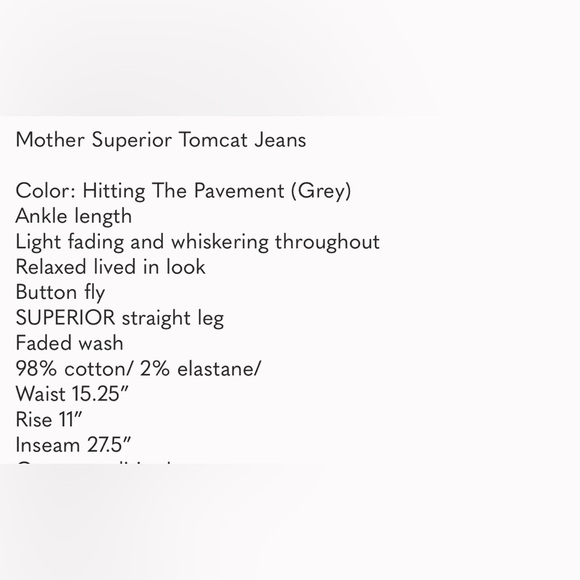 NWT MOTHER The Tomcat Ankle Jeans - Picture 12 of 12